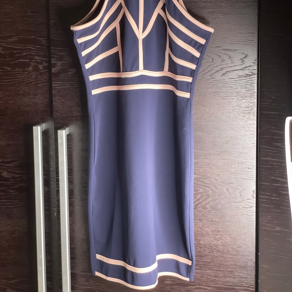 Blue and pink halter top dress